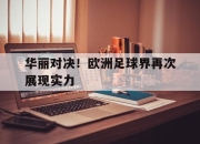 开云在线开户-华丽对决！欧洲足球界再次展现实力