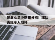 开云在线开户-建业女足冲刺积分榜！球队表现令人期待